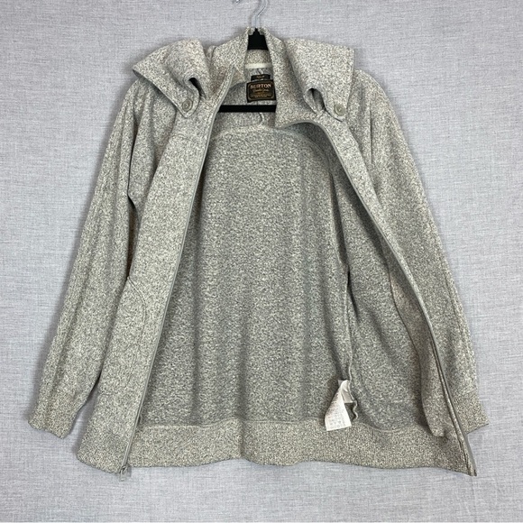 Burton Dryride Ho Chi Minh Sweater Jacket Hooded Grey Sz The Small High Collar - Picture 3 of 11